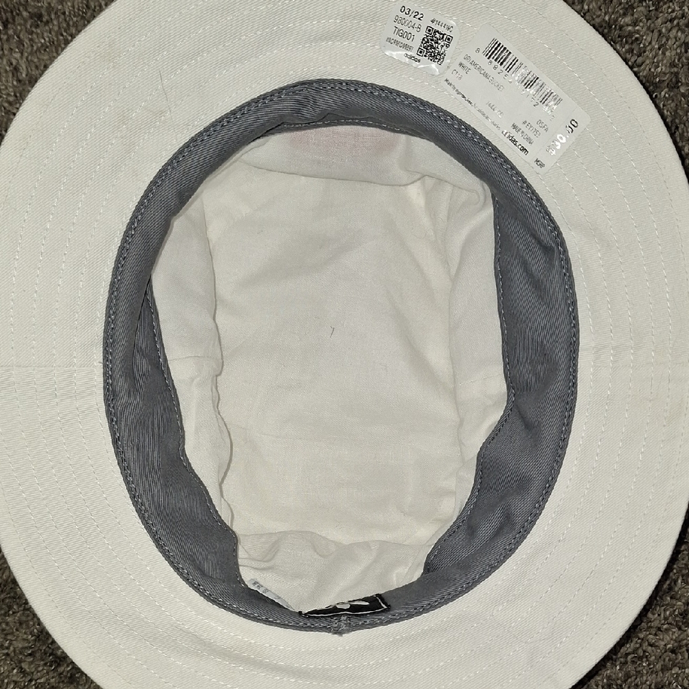 Adidas White Cotton Bucket Hat- Red White Blue - Picture 7 of 7